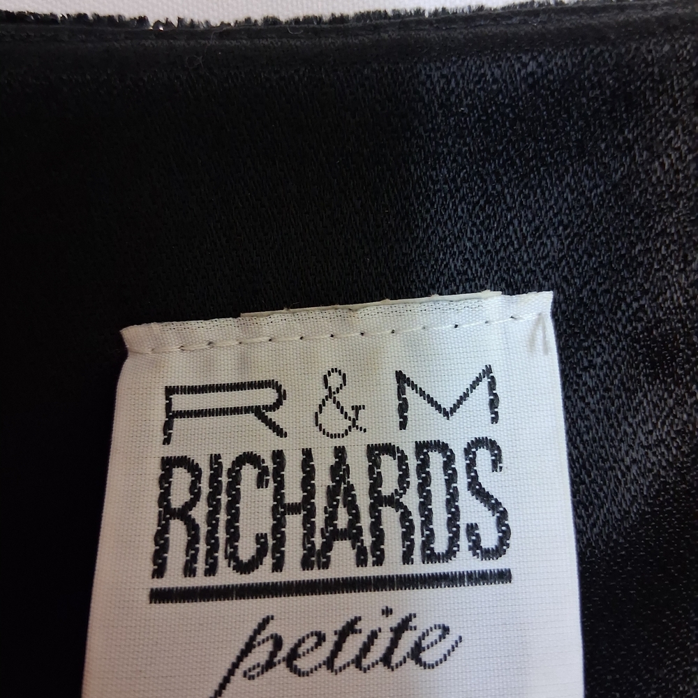 R&M Richards VINTAGE Midnight Velvet Embroidered Jacket 8P With Shoulder Pads - Picture 3 of 15